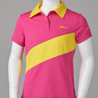GIRL FITTED POLO PINK/YELLOW